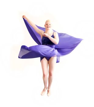 female ballet dancer isolated on white background