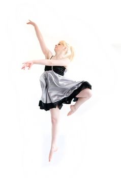 female ballet dancer isolated on white background