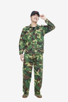 Portrait of Solider, China, Studio Shot