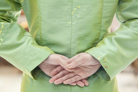 Restaurant/Hotel Hostess, Close-up on Hands