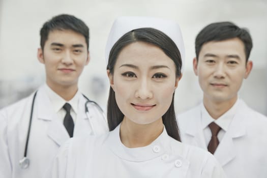 Portrait of Healthcare workers in China, Two Doctors and Nurse