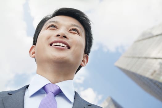 Portrait of Man Looking Up