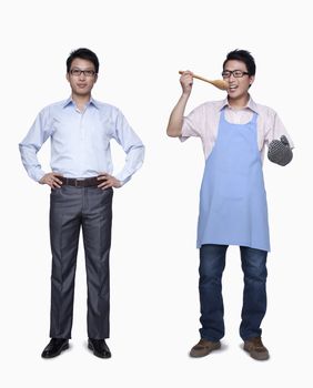 Businessman and stay in home father