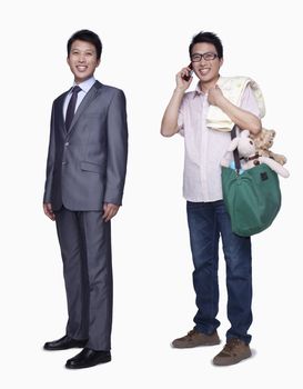 Businessman and stay in home father