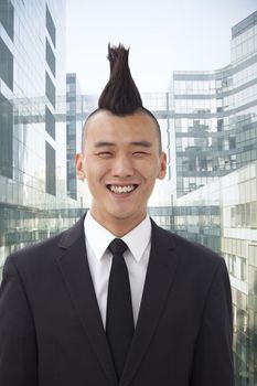 Well-dressed young man with Mohawk portrait