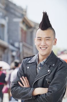 Young man with punk Mohawk portrait