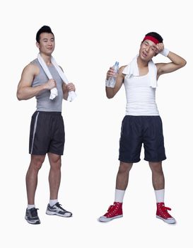 athletic man and workout beginner