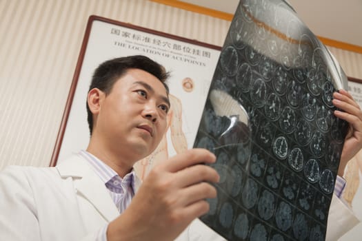 Doctor Looking at X-Ray