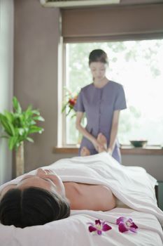 Woman Receiving Foot Massage