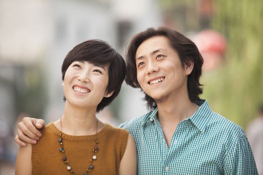 Portrait of Young Couple in Nanluoguxiang, Beijing, China