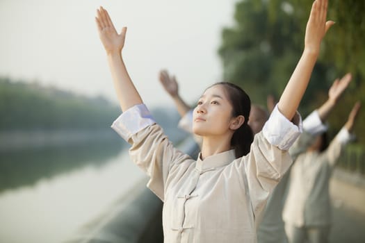 Chinese Practicing Tai Ji