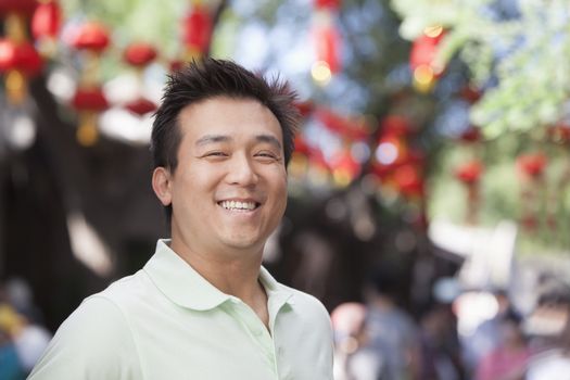 Laughing Mid Adult Man in Nanluoguxiang, Beijing