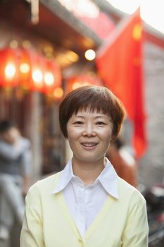 Portrait Of Mature Woman In Houhai, Beijing