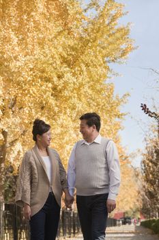 Mature Couple Walking in the Park