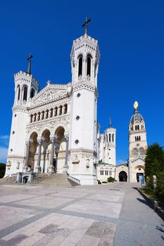 Notre Dame de Fourviere in Lyon, Rhone Alps, France