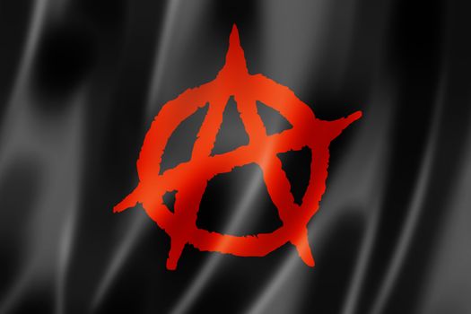 Anarchy flag, three dimensional render, textured