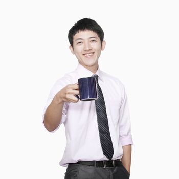 Businessman with coffee mug