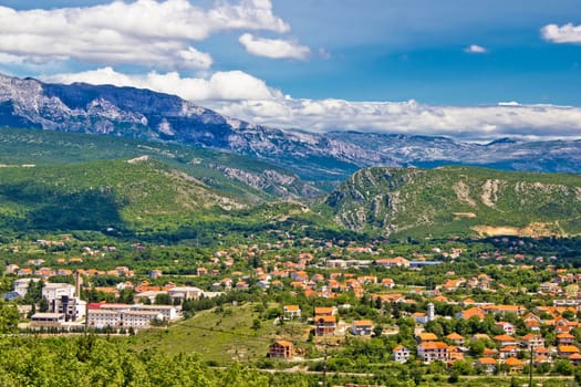 Town of Knin and Dinara mountain, Dalmatian Zagora, Croatia