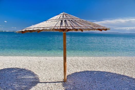 Turquoise pebble beach in Croatia, Dalmatia