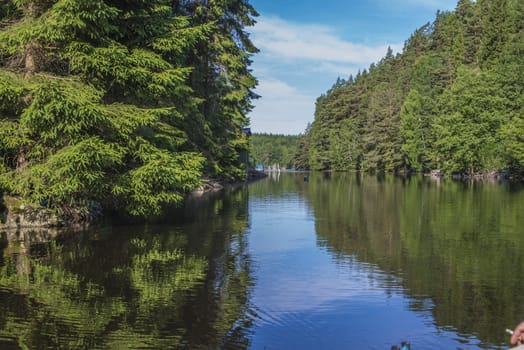 Five sea (in Norwegian Femsj��en) is a lake located in the municipality of Halden, Norway. My son and I were on a photo safari, hoping to get pictures of Osprey that breed in a tree on a small island in Five sea