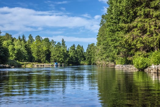 Five sea (in Norwegian Femsj��en) is a lake located in the municipality of Halden, Norway. My son and I were on a photo safari, hoping to get pictures of Osprey that breed in a tree on a small island in Five sea