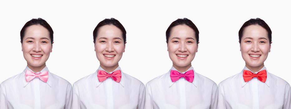 Businesswoman with colorful tie, Digital Composite