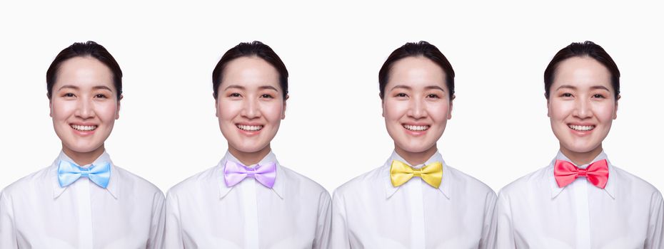 Businesswoman with colorful tie, Digital Composite