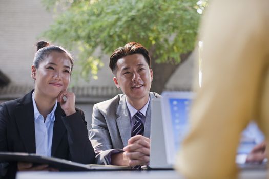 Businesspeople Working Outdoors