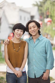 Portrait of Young Couple in Nanluoguxiang, Beijing, China