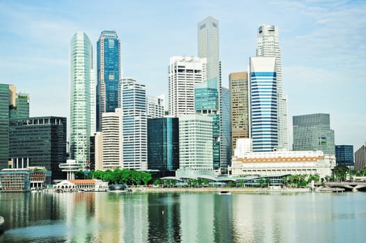 Skyline of Singapore downtown in the morning