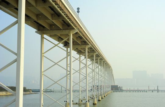 Sai Van bridge in Macao. This is the world's largest double concrete bridge span
