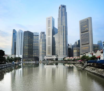 Singapore downtown in the beautiful dawn