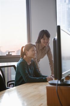 Two Businesswomen Working Together in the Office