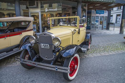 The image is shot at an exhibition in the main street in downtown Halden, Norway.