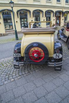 The image is shot at an exhibition in the main street in downtown Halden, Norway.