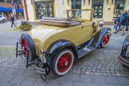 The image is shot at an exhibition in the main street in downtown Halden, Norway.