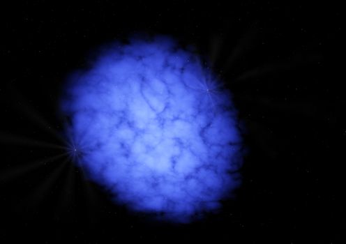 Star field in space and a gas congestion