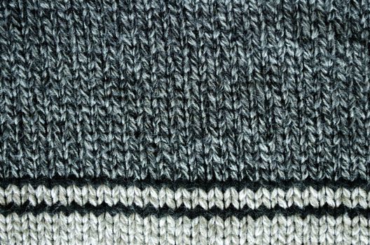 knitted woollen texture background of grey and black colors.