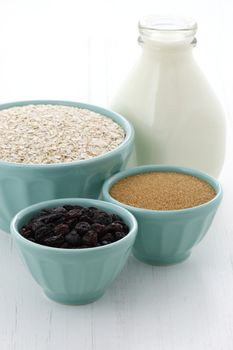 Delicious and nutritious oatmeal ingredients , the perfect healthy way to start your day.