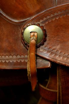 Detail Of Decoration On A Western Horse Saddle