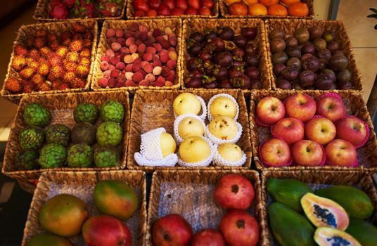 Various fruits and vegetables at market