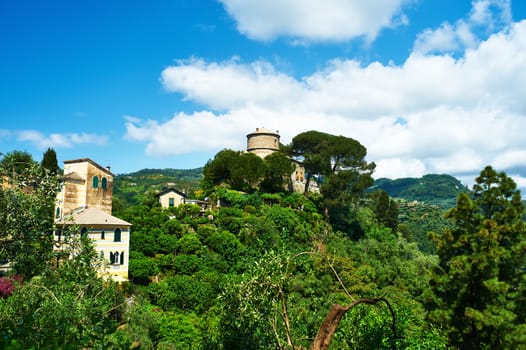 Castello Brown near Portofino village on Ligurian coast in Italy