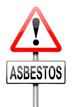 Illustration depicting a sign with an asbestos concept.