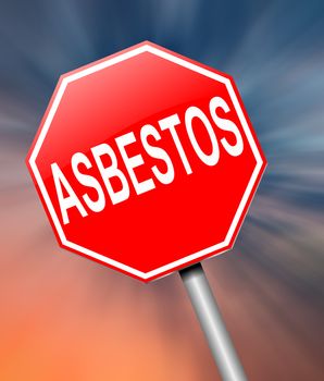 Illustration depicting a sign with an asbestos concept.