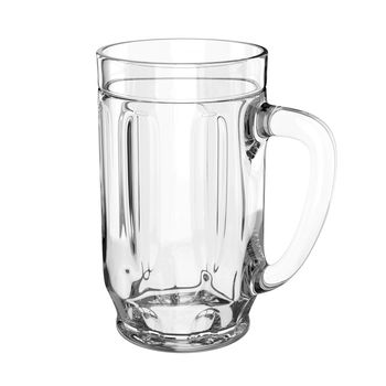 Empty beer mug isolated on a white background