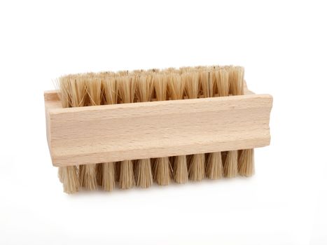 two-sided wooden brush isolated on white background 