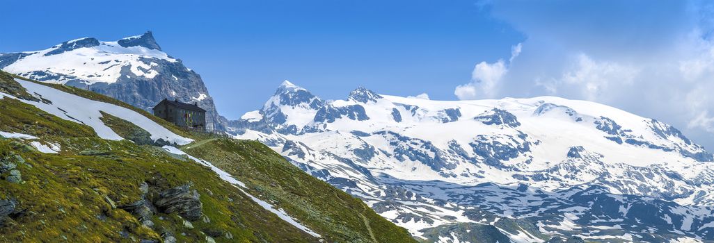 Plateau Rosa seen from Valtournenche, Aosta Valley - Italy