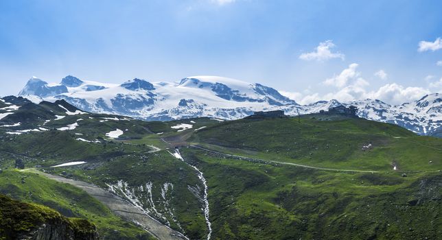 Plateau Rosa seen from Valtournenche, Aosta Valley - Italy