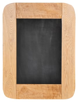 Old chalk board with wood frame isolated on white background