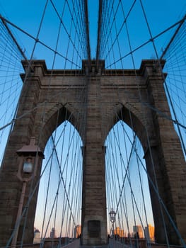 view of the Brooklyn Bridge in NYC
